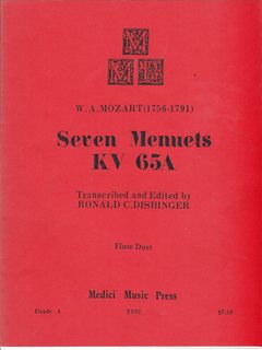 Seven Menuets KV 65A Grade 4 (Flute Duet)