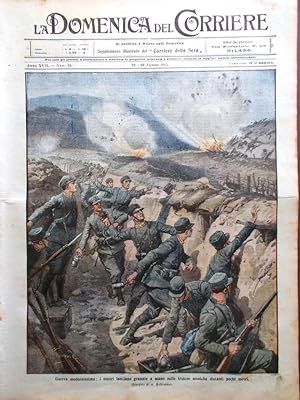 La Domenica del Corriere 22 Agosto 1915 WW1 D'Annunzio su Trieste Fronte Granate