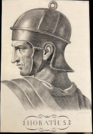 [Two original drawings, 19th century] Horatius by G.v Laren ft (?) and other Roman soldier, 19th ...