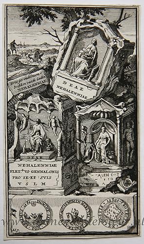 [Antique print, etching] Three Nehalennia altars found near Domburg, published ca. 1700-1715, 1 p.