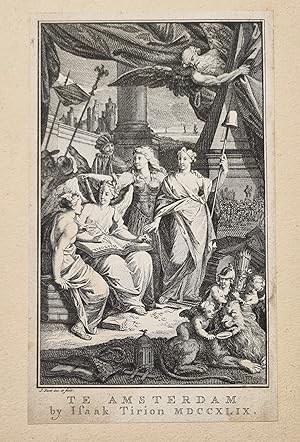 [Antique title page, 1749] Vaderlandsche historie / Allegorie op het schrijven van geschiedenis, ...
