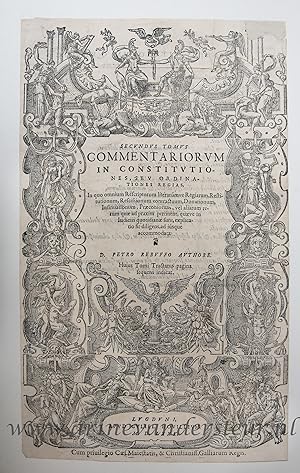 [Antique title page, 1553] COMMENTARIORUM IN CONSTITUTIONES, SEU ORDINATIONES REGIAS, published 1...