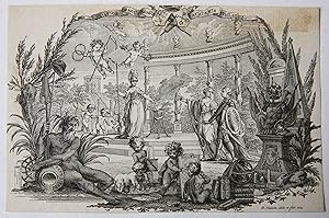[Vignette, 1775] Vignette with an allegory of the University of Leiden / Allegorie op Willem V al...