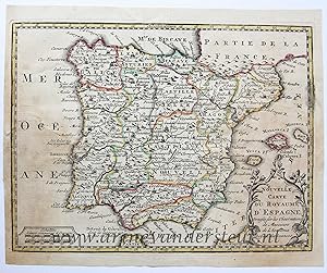 [Antique print, etching, 1749] Map of Spain and Portugal, published ca. 1749.