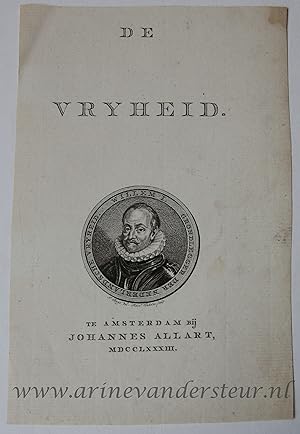 [Antique title page, 1783] Portrait of William I (Willem van Oranje), published 1783, 1 p.