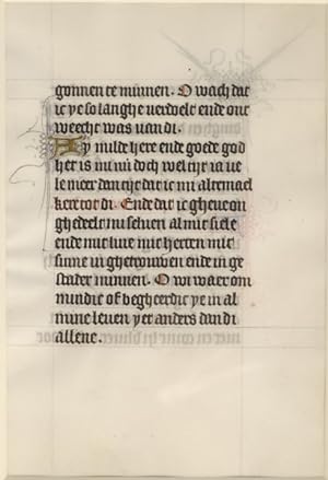 Dutch Manuscript Leaf on Vellum 15th Century (framed)