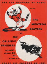 The Montreal Beavers vs The Orlando Panthers; Sat.August 20,1966