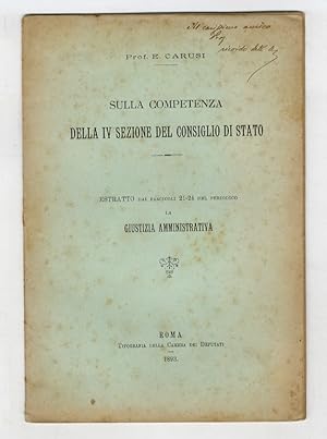 Sulla compentenza della IV Sezione del Consiglio di Stato.