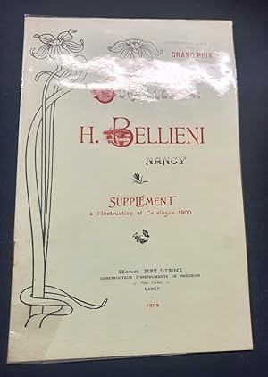 Jumelles H. Bellieni - Nancy - Supplément à l'instruction et catalogue 1900