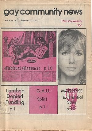 Gay Community News Vol. 4, no. 24 Dec. 11, 1976