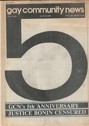 Gay Community News Vol. 6 no. 1 July 22, 1978