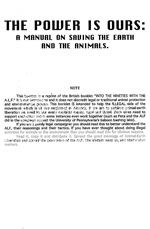 Power is Ours: A Manual on Saving the Earth and the Animals (Into the Nineties with the A.L.F.) b...