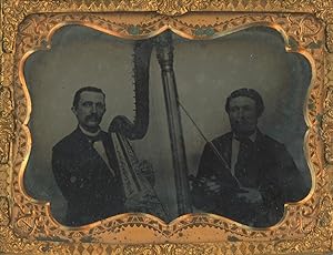 Quarter Plate Ambrotype of a Pair of Musicians, c. 1850