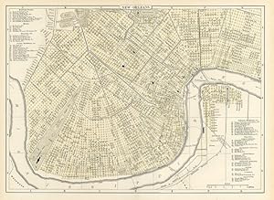 NEW ORLEANS,Antique Coloured Map,1900 Historical City Plan