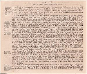 Sale of Horses Act 1555 c. 7. An Act against the Buying of stolen Horses.