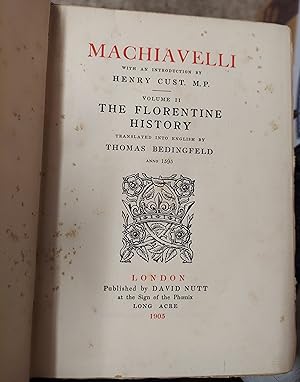 The Florentine History Volume II Translated Into English By Thomas Bedingfeld Anno 1595 (The Tudo...