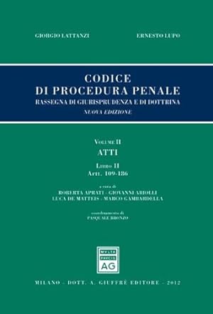 Codice Di Procedura Penale - Vol. 2, atti, libro 2, artt. 109-186