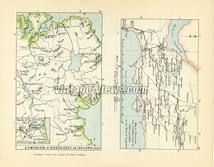 CAMPAIGN IN NORTHEAST OF IRELAND IN 1690 MAP TO ILLUSTRATE THE CAMPAIGNS OF 1685 AND 1698 INSET O...