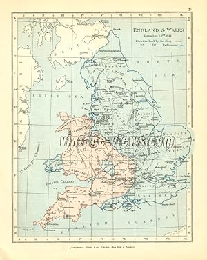 ENGLAND AND WALES NOVEMBER 23rd 1644, CLOSEUP SHOWING THE DISTRICTS HELD BY THE KING AND THE DIST...