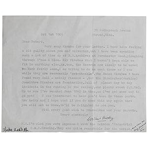 Typed Letter, Signed, about railroad research by the author of Thomas the Tank Engine [TLS]