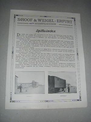 Schoof & Weigel Maschinenfabrik, Erfurt. Spillwinden