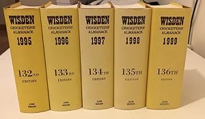 1995 - 1999 Wisdens, HBs & DJs (Set of 5)-Free P&P- 9/10s