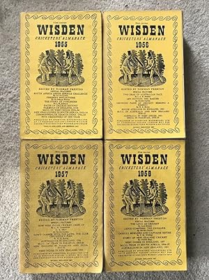 1955 - 1958 Softback Wisdens, 7/10s, Free Postage