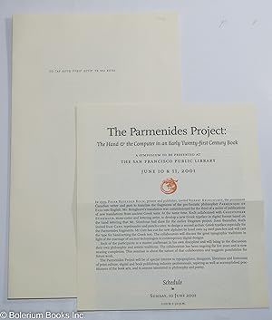 The Parmenides Project: The Hand & the Computer in an Early Twenty-first Century Book. A Symposiu...