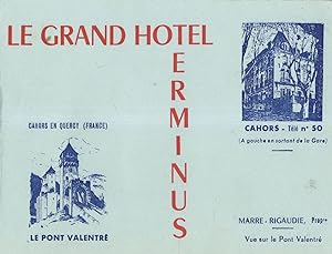 Le Grande Hotel Terminus Cahors Old French Map Card