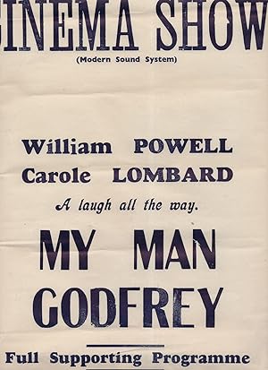 My Man Godfrey 1936 William Powell Old Film Poster Folded Please Read