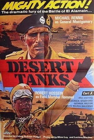 Desert Tanks Military War 1960s Large Cinema Movie Film Poster Folded