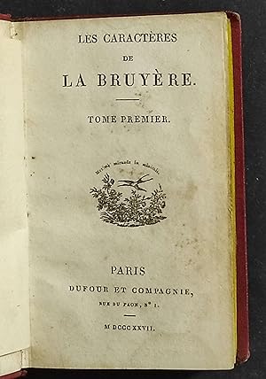 Les Caracteres de La Bruyere/Theopraste - Ed. Dufur - 1827 - 3 Vol.