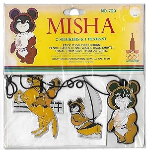 Vintage 1980 Russian Olympics Misha Bear Puffy 3 Stickers