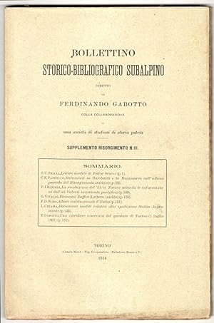 Bollettino storico-bibliografico subalpino. Supplemento Risorgimento n. III