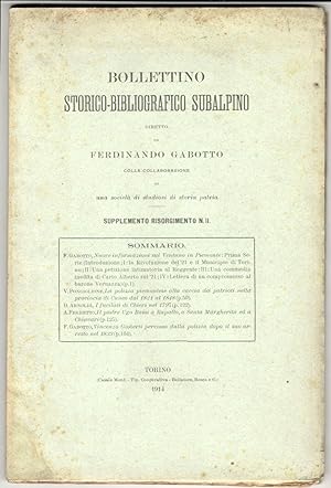 Bollettino storico-bibliografico subalpino. Supplemento Risorgimento n. II