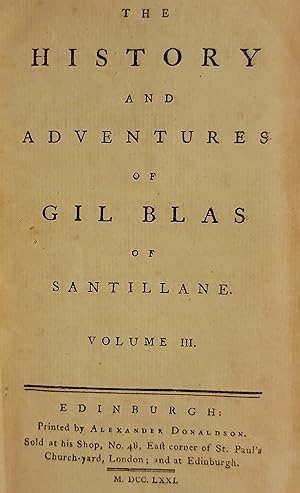 The History and Adventures of Gil Blas of Santillane, Volume III and IV
