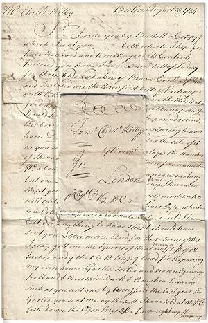 1735 - Letter between two prominent merchants discuss the shipping of "Pennopscot" beaver pelts a...
