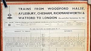 Trains from Woodford Halse, Aylesbury, Chesham, Rickmansworth & Watford to London. On and after S...