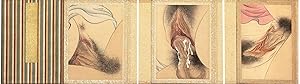 A collection of 12 highly detailed & explicit paintings (each 190 x 132 mm.) of vulvas, some with...