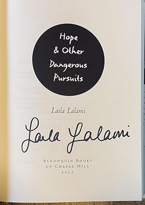 Hope and Other Dangerous Pursuits (SIGNED FIRST EDITION)