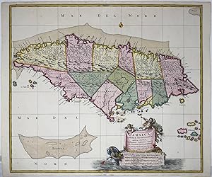 Jamaica Americæ Septentrionalis ampla insula, Christophoro Columbo detecta in suas Gubernationes ...