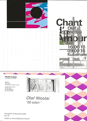 Olaf Nicolai - a collection of 7 invitations / documents