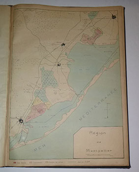 Carte de le Région de Montpellier. 1 Janvier 1920. Echelle de 1 à 20.000. First edition of the ma...