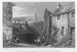 THE HOUSE IN WHICH ROBERT BURNS DIED IN DUMFRIES AYRSHIRE ,1842 Steel Engraved Print