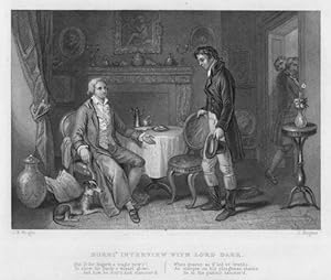BURN'S INTERVIEW WITH LORD DAER,1842 Steel Engraved Print
