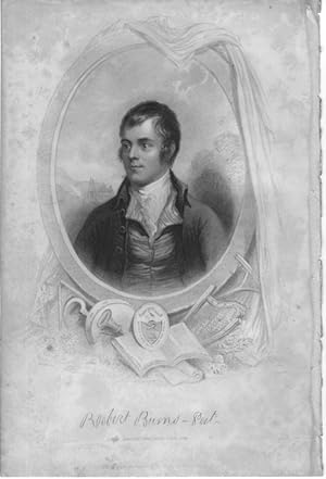 SCOTTISH POET ROBERT BURNS,1842 Steel Engraved Historical Portrait