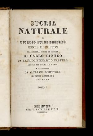 Storia naturale Classificata giusto il sistema di C. Linnèo. [Segue:] Seguito alla Storia Natural...