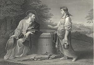 JESUS AND THE SAMARITAN,1850s Engraving