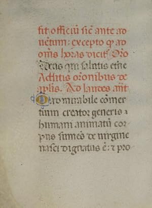Blad uit een Italiaans getijdenboek. Handschrift op perkament Napels ca. 1460