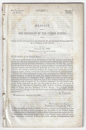 Message from the President of the United States, with Copies of the Correspondence in Relation to...